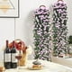 thumbnail image 4 of Decoración artificial de pared con cesta colgante - Plantas artificiales realistas de 35" en rosa y blanco para decoración de interior en la cocina y la oficina, 4 of 6
