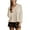 Beige, variant on Women's Elegant Lace Suede Flared Blouse Crew Neck Swing Babydoll Tops Intricate Mesh Loose Shirts