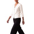 thumbnail image 4 of INSPIRE CHIC Womens Knit Cardigan Sweaters Long Sleeve V Neck Dressy Casual Office Tops Small White, 4 of 6