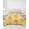 thumbnail image 3 of Sunflower Twin Size Down Alternative Comforter, Lightweight Comforter Quilt Bedding Set with Pillow Shams Watercolor Yellow Flower Gradient Plant All Seasons Bed Comforter Duvet Insert 68"x86", 3 of 7