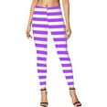 thumbnail image 4 of Riforla Women Leggings Casual Striped High Waisted Soft Stretch Yoga Pants Comfortable Workout Tights Daily Wear Women's Pants Purple S, 4 of 7