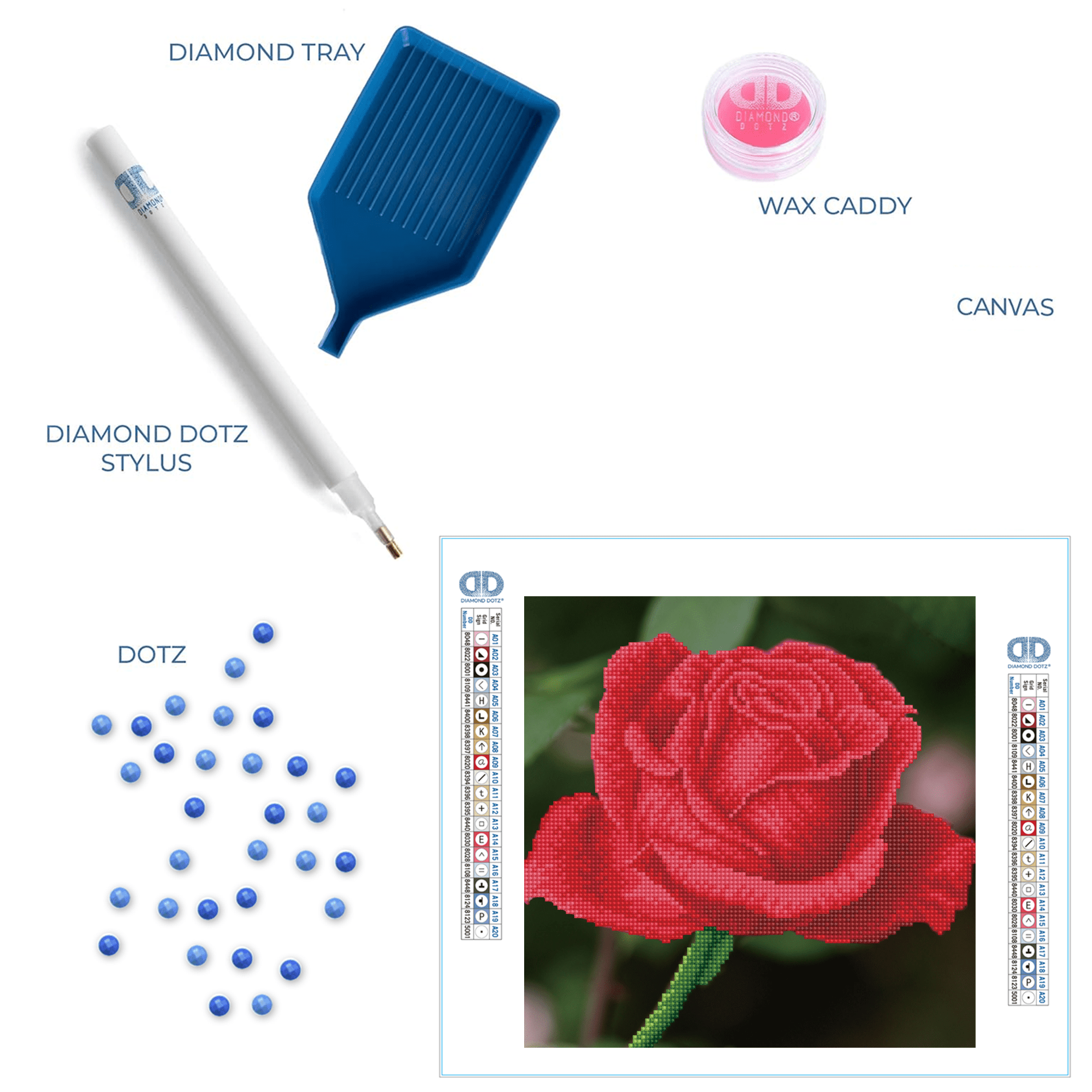 Diamond Dotz Rose-Bud with Frame Flower Diamond Painting Kits for Adults - Diamond Art Kits a Relaxing Creative Craft Kit with Dotz Gems 12"x12"