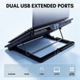 thumbnail image 6 of Gopgoy Laptop Cooling Pad for Laptops, Laptop Cooler with 8 Quiet Cooling Fans for 12''-17.3'' Laptops, 6-Level Wind Speed with LCD Display, Height Adjustable Laptop Cooling Stand, 2 USB Ports, Black, 6 of 7