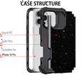 thumbnail image 3 of Casetego Phone Case for iPhone 16 Pro Case,Glitter Bling Heavy Duty Hybrid Sturdy High Impact Shockproof Protective Cover,Shiny Black, 3 of 7