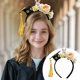 thumbnail image 2 of Xihbxyly Diadema de Graduación, Accesorio Floral para Birrete, Diseño Ligero y Cómodo, Mini Birrete con Flores Artificiales, Ideal para Sesiones de Fotos y Celebraciones, Ideal para Graduados y Fiest, 2 of 7