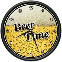 BEER TIME Wall Clock drink alcohol happy hour funny gift