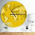 thumbnail image 2 of DesignArt Vintage Yellow Worldmap Large Wall Clock, 2 of 2