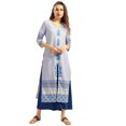 thumbnail image 1 of eloria Printed Kurti With Three-Quarter Sleeves In V Neck Neck Design, 1 of 5
