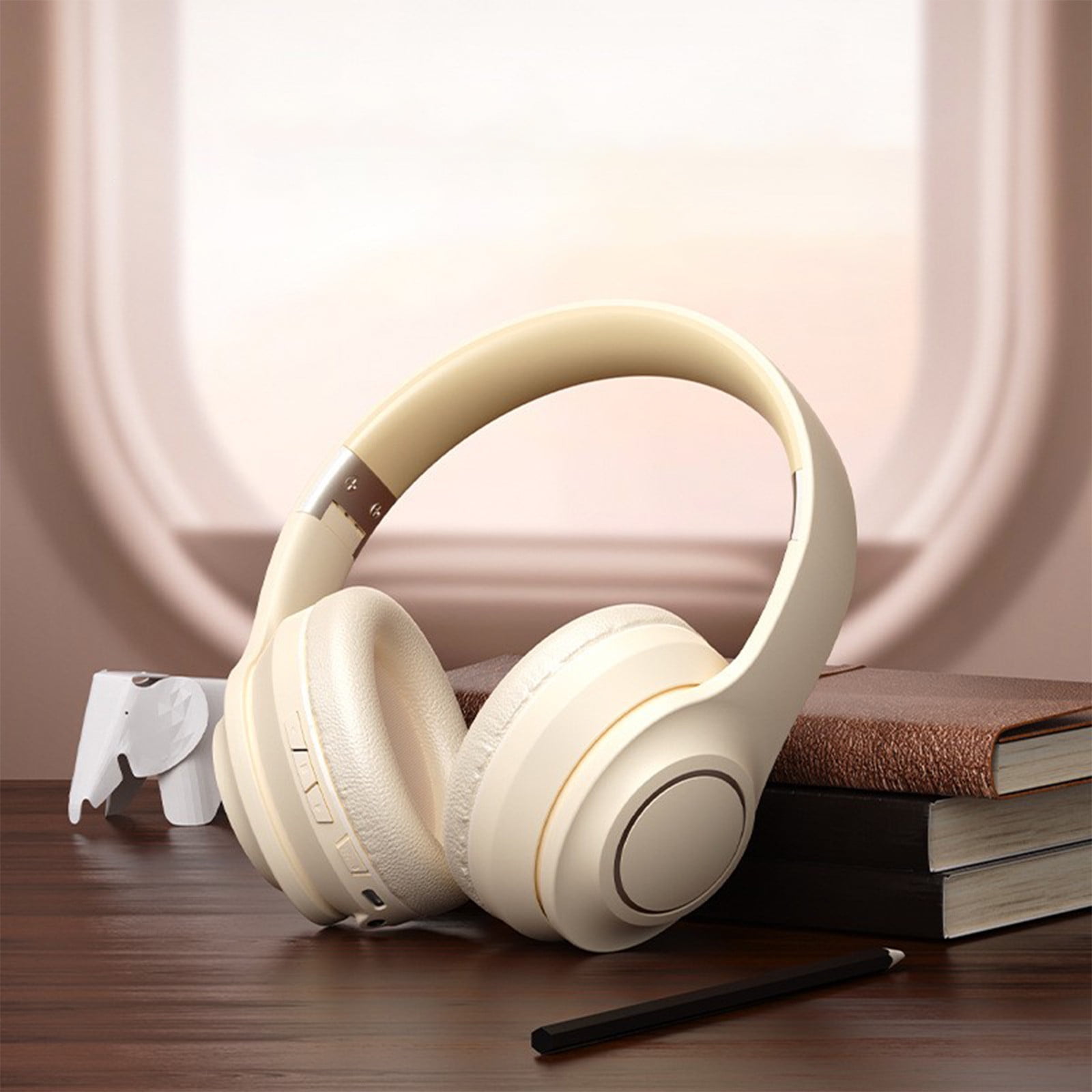 Bixock Bluetooth Headphones Wireless, Over-ear Wireless Headset 180-hour Battery Microphone Supports AUX Audio Cable Connection Works With Bluetooth Devices Plugs In Card
