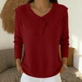 thumbnail image 2 of Lumtrix Shawl Collar Sweaters For Women Long Sleeve Ribbed Knit Tops Cozy Sweaters Casual Loose Pullover Winter Fashion Clothing Wine M, 2 of 5