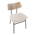 thumbnail image 2 of LumiSource Brown Metal, Cream Noise Fabric, White Washed Wood Walker Chair - Set of 2, 2 of 7