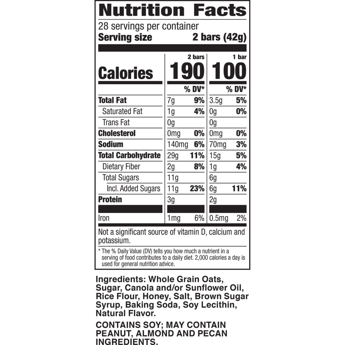 Nature Valley Crunchy Granola Bars, Oats 'n Honey, 56 Bars, 41.72 OZ (28 Pouches)