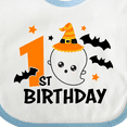 thumbnail image 4 of Inktastic 1st Birthday with Ghost and Bats Halloween Boys or Girls Baby Bib, 4 of 4