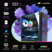 STGAubron Gaming Tower PC, Intel Core I7 up to 3.9 Ghz, Radeon RX 580 8G Graphics, 16G Ram, 512G Ssd, Wifi, Bt 5.0, RGB Fan x6, W11H64