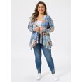 thumbnail image 3 of DARING DIVA Women's Plus Size Leopard Print Asymmetric Hem Cardigan 3X Blue, 3 of 6