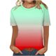 thumbnail image 1 of Camiseta de Manga Corta de Cuello Redondo Impresa Casual de la Moda de las Mujeres, Poliéster Ligero para el Uso Diario, 1 of 8