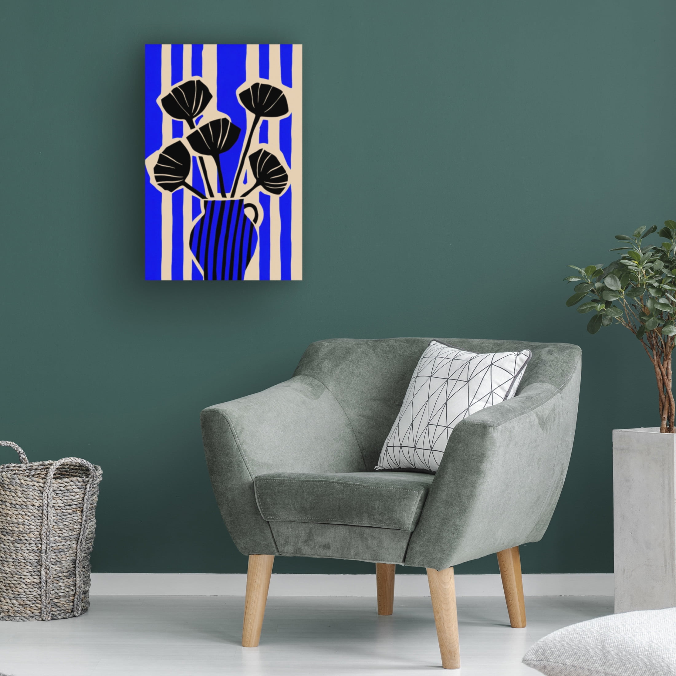 Canvas Wall Art - Treechild  'Stripedstilllifeno' Wall Art for Living Room, Bedroom, or Office D?cor by Trademark Fine Art - 22 x 32 Inches