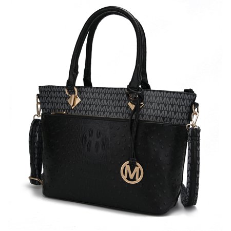 MKF Collection Grace Signature and Croc Embossed Tote Bag by Mia K. Farrow