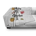thumbnail image 3 of Pumpkin Spice Soft Flannel Fleece Throw Blanket, Autumn Leaves Harvest Season Whipped Cream Topping, Cozy Plush for Indoor and Outdoor Use, 50" x 60", Dark Coral Fawn, by Ambesonne, 3 of 6