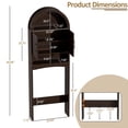 thumbnail image 3 of AHB Over Toilet Storage Cabinet with Doors and Shelves, Freestanding Bathroom Space Saver Organizer, 7.72"L x 23.7"W x 69.06"H, Coffee Color, 3 of 8