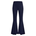 thumbnail image 7 of Women's Solid Color Flare Leggings with Pockets, High Waisted Yoga Pants, Stretchy Soft Bootcut Workout Leggings, Athletic Compression Pants for Women Dark Blue XXL, 7 of 7