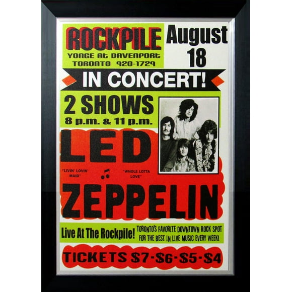 Led Zeppelin Aug 1969 Toronto Rockpile Concert Poster Print