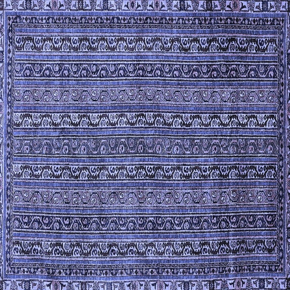 Ahgly Company Machine Washable Indoor Square Oriental Blue Modern Area Rugs, 5' Square