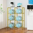 thumbnail image 3 of 5 Gallon Water Jug Holder, Water Jug Stand with Storage Rack, 3-Tiers Water Dispenser Stand, Water Bottle Stand for Kitchen, Office, Living Room, Gold, 3 of 16