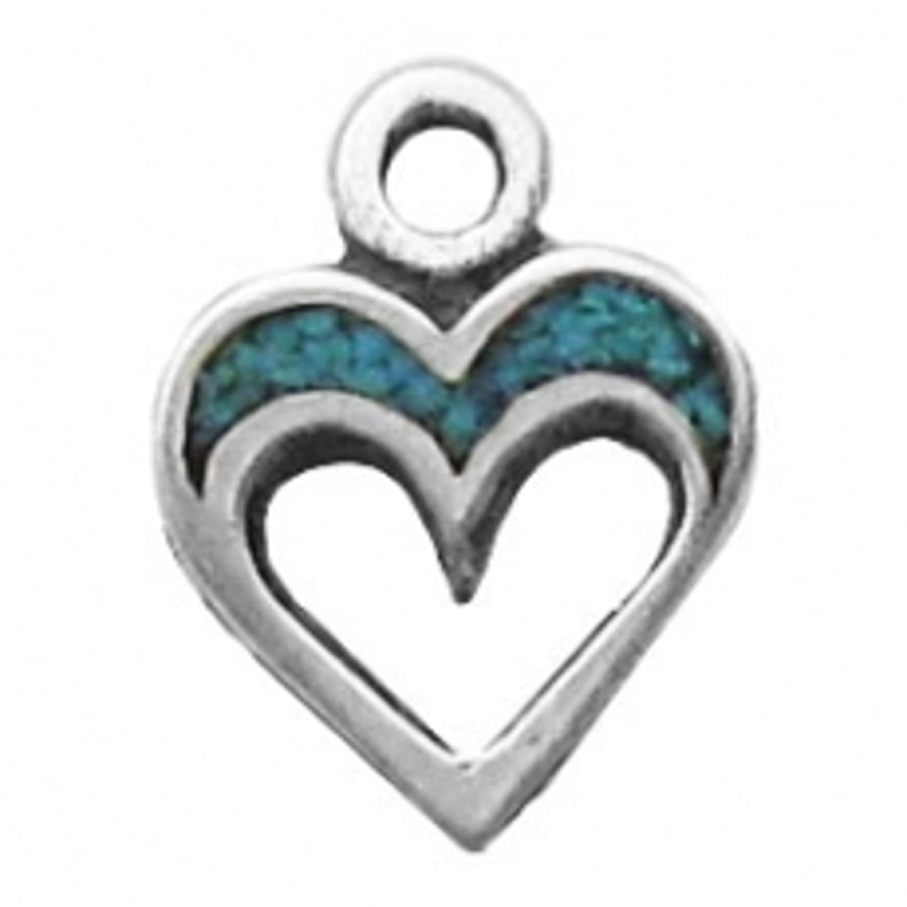 Heart Charm Bracelet Sterling Silver 7