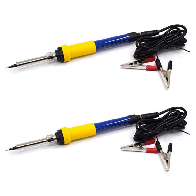 2X Soldador de 12 V CC, Batería de Coche de Bajo Voltaje, Herramientas de Reparación de Retrabajo de Soldadura de 60 W