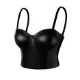thumbnail image 7 of MISS MOLY Womens PU Leather Bustier Crop Top Gothic Punk Push Up Women's Corset Top Bra, 7 of 7