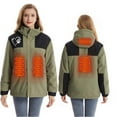 thumbnail image 1 of RXIRUCGD USB Intelligent Constant Temperature Heated Windproof Plus Size Coat For Men And Women Winter 4 Heated Jacket Coat( Army Green, Size:M ), 1 of 4