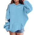 thumbnail image 2 of Gyujnb Halloween , Girls Halloween Hoodie Long Sleeve Loose Fit Pullover Sweatshirt with Print Cute Casual Kids Fall Winter Clothes, Halloween Party Favors, 2 of 4