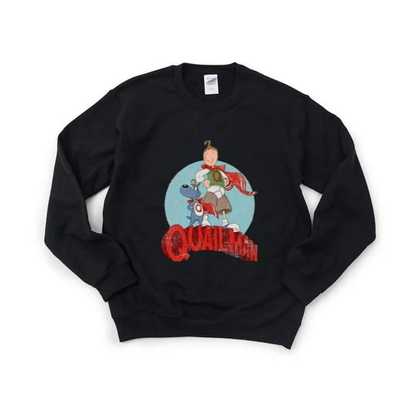 Distressed Quailman Classic 90s Cartoon Hero Graphic Doug Funny Super Sweatshirt, for men & women, up to size 5XL