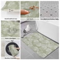 thumbnail image 6 of Sage Green Leaves Bath Mat 3 Piece Bathroom Rug Set, Vintage Abstract Art Botanical Non Slip Bath Rug Contour Mat and Toilet Lid Cover, Absorbent Shower Mats Soft Bath Rugs and Mats Sets, 6 of 8