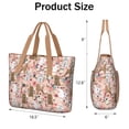 thumbnail image 3 of Tote Bag for Women - Poodle Dog and Flower Floral Shoulder Bag - Large Utility Work Duffle Bag with Zipper Handbag for Travel, Work, Sprots, 3 of 5