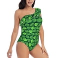 thumbnail image 3 of Goofa green Skull Pattern Women's One Piece Swimsuits Tummy Control Bathing Suits Asymmetric One Shoulder Swimwear-Large, 3 of 6