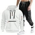 thumbnail image 3 of Fmbrln Mens Sweatsuits 2 Piece Sets Quarter Zip Up Long Sleeve Hoodies and Drawstring Elastic Waist Multipockets Cargo Sweatpants Fall Winter Fashion Athletic Outfits Sets, 3 of 4