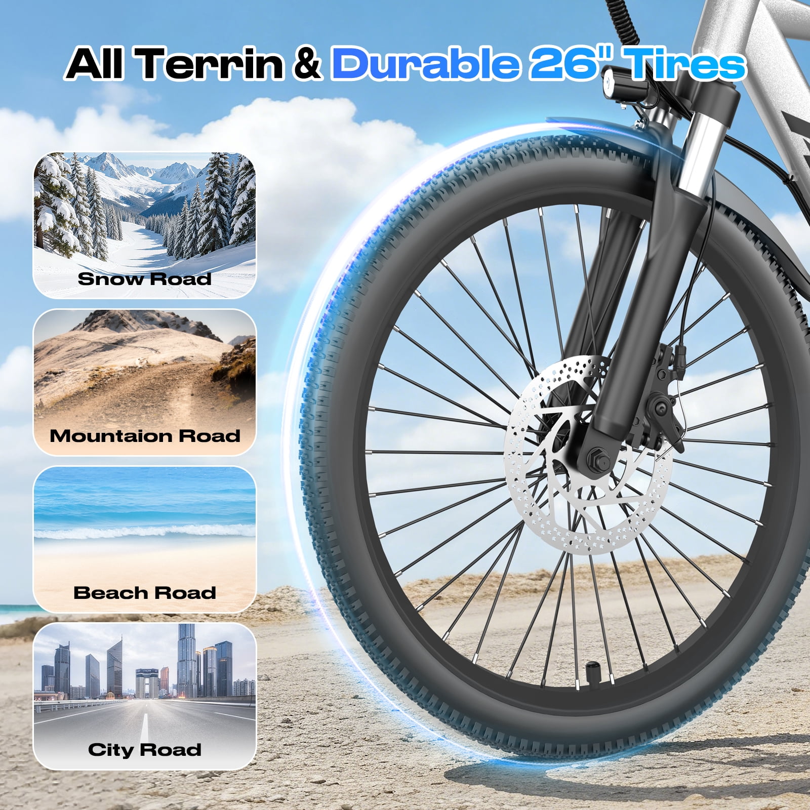 26" Electric Bike for Adults, Ebike with 4 Modes & 7-Speed, UL2849 Certified, 1200W Peak Motor, Max 28Mph & 50Miles, Internal Removable Battery,Shock Absorber, Electric City Commuter Bicycle