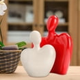 thumbnail image 3 of Parejas Esculturas Pareja Adorno Cariñoso Moderno Decorativo Creativo Pareja Estatuilla Amante Estatua para Mesa Gabinete Sala de estar , rojo y blanco BLESIY Pareja estatua, 3 of 6