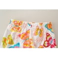 thumbnail image 2 of HILEELANG Toddler Girls' Summer Cotton Butterfly Tee & Floral Shorts Set, Yellow, Size 5T, 2 of 6