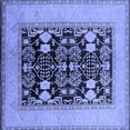 thumbnail image 1 of Ahgly Company Machine Washable Indoor Square Oriental Blue Industrial Area Rugs, 7' Square, 1 of 4