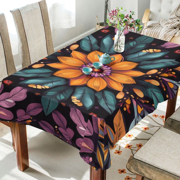 BZSMCE Square Tablecloth Colorfull Blossom Pattern Pattern Tableclothes