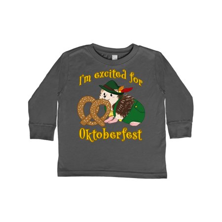

Inktastic I m Excited for Oktoberfest with Cute Hedgehog Gift Toddler Boy or Toddler Girl Long Sleeve T-Shirt