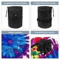 thumbnail image 3 of PhooArto Drawstring Cosmetic Bag, Barrel Shaped Portable Travel Makeup Bags, Tie Dye Circles Pattern Large Capacity Waterproof Multifunctional Bucket Toiletry Bag, 3 of 6
