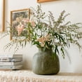thumbnail image 3 of Dark Green Matte Textured Glass Vase, 3 of 9