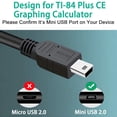 thumbnail image 2 of Cable carga y datos repuesto para Texas Instruments, Pack 2 cables USB TI-84 Plus CE, TI-89, TI-Nspire CX/CX CAS, Color/C Silver, 2 of 3