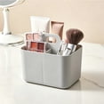 thumbnail image 6 of Gray Plastic Multi-Purpose Storage Box with Handle, Portable 4-Compartment Organizer for Pens, Cosmetics, Stationery, and Small Items, 6 of 6