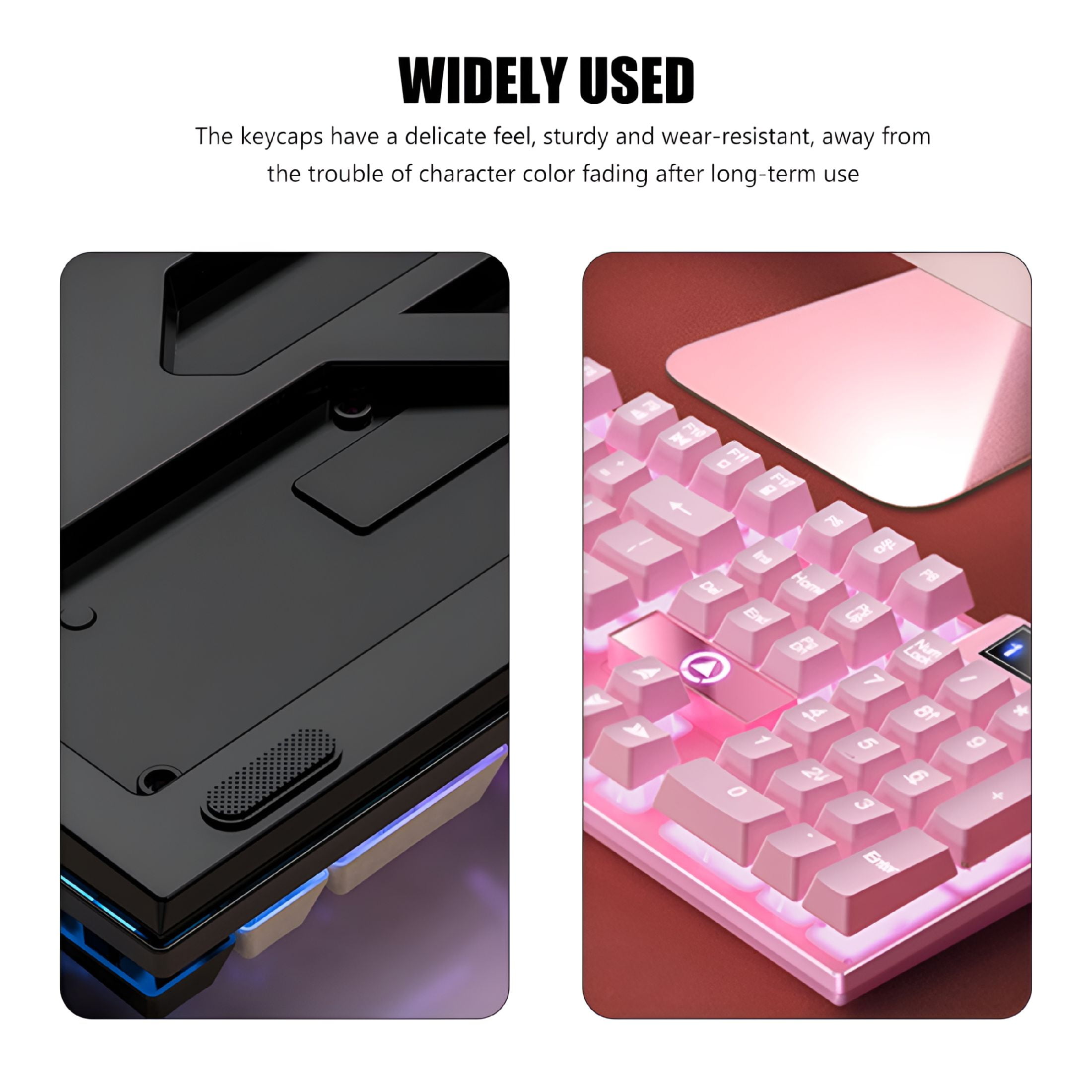 GJX 2026 New Wired Gaming Keyboard Ergonomic Computer Keyboards Mechanical Feel Office Pink Abs,For Gaming,Typing,Office Use,Studying,Content Creation