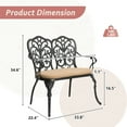 thumbnail image 2 of Villeston Outdoor Bench with Cushion - Patio Garden Benches Metal Loveseat Butterfly Cast-Aluminum Outdoor Furniture for Park Lawn Front Porch,Black, 2 of 9